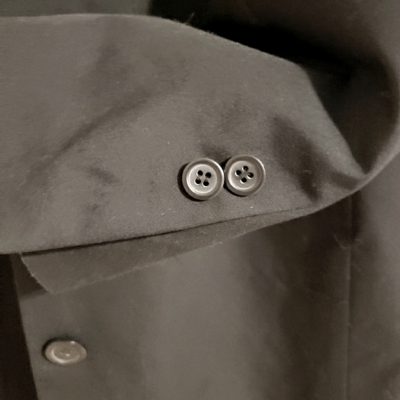 Roxy Trench Coat Black Midi Length Lined Button Up Collar Classic Woman Medium - Picture 9 of 15